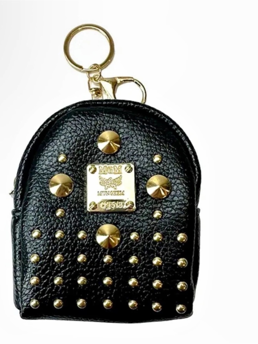 Fashion Stark Mini Backpack Key Ring Charm Black 3.5h x 27/8ā x 1.5ā D